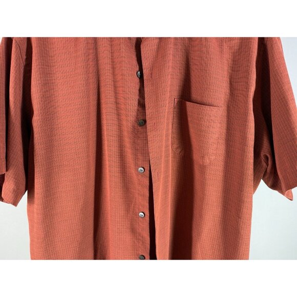 Van Heusen Short Sleeve Button Up Shirt, Burnt Orange, Men's Size XXL - Picture 3 of 12